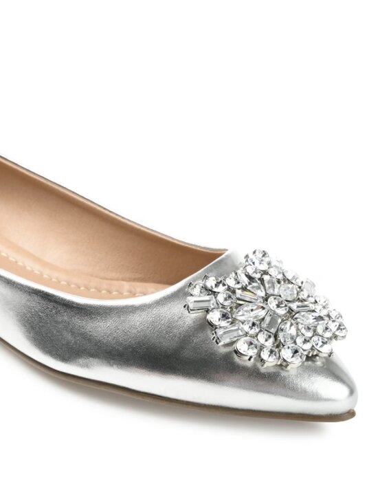 Journee Collection Shoes - Journee Collection Women's Wide Width Renzo Flat Silver 6.5W NWOB